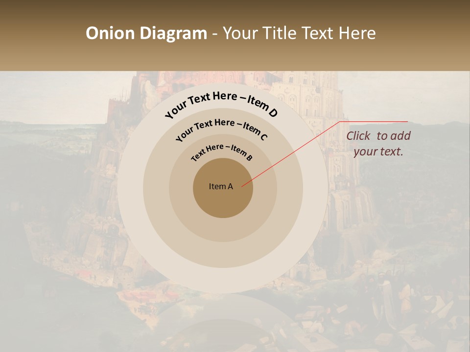 A Painting Of A Castle With People Standing In Front Of It PowerPoint Template