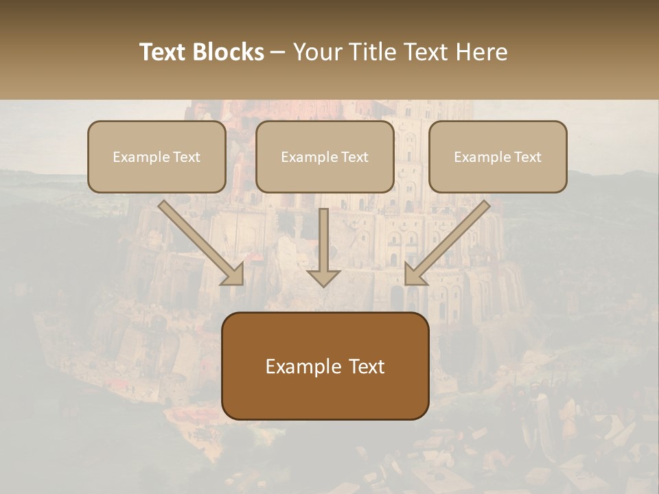 A Painting Of A Castle With People Standing In Front Of It PowerPoint Template