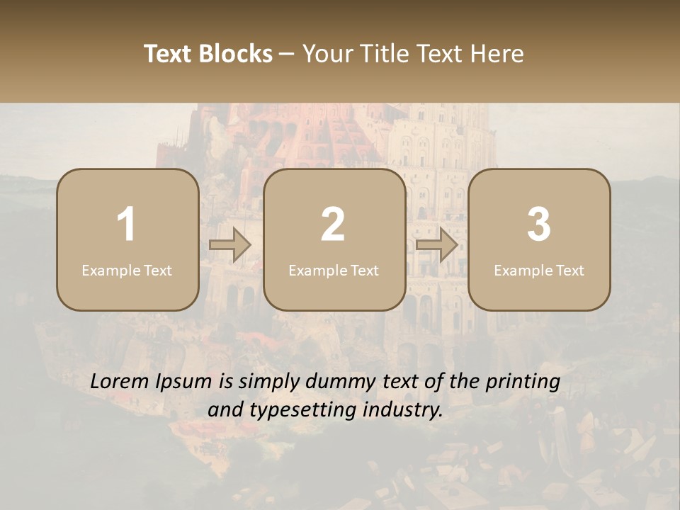 A Painting Of A Castle With People Standing In Front Of It PowerPoint Template