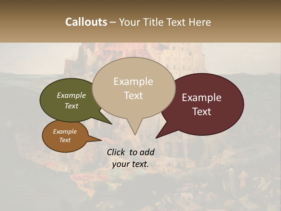 A Painting Of A Castle With People Standing In Front Of It PowerPoint Template