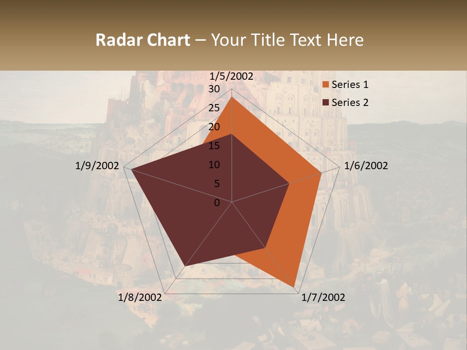 A Painting Of A Castle With People Standing In Front Of It PowerPoint Template