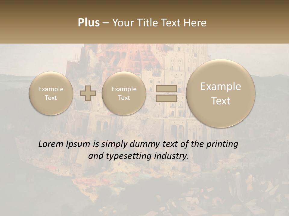 A Painting Of A Castle With People Standing In Front Of It PowerPoint Template