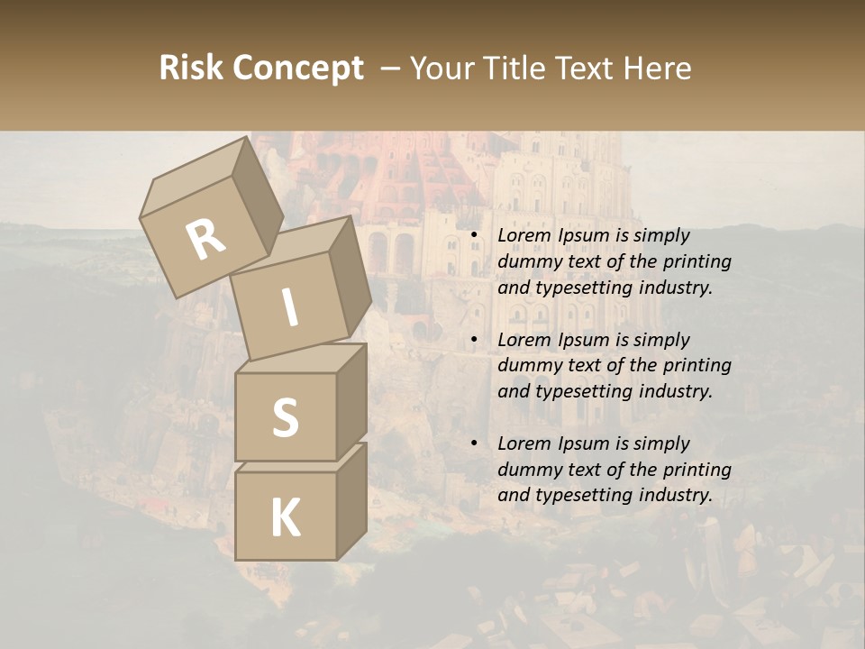 A Painting Of A Castle With People Standing In Front Of It PowerPoint Template