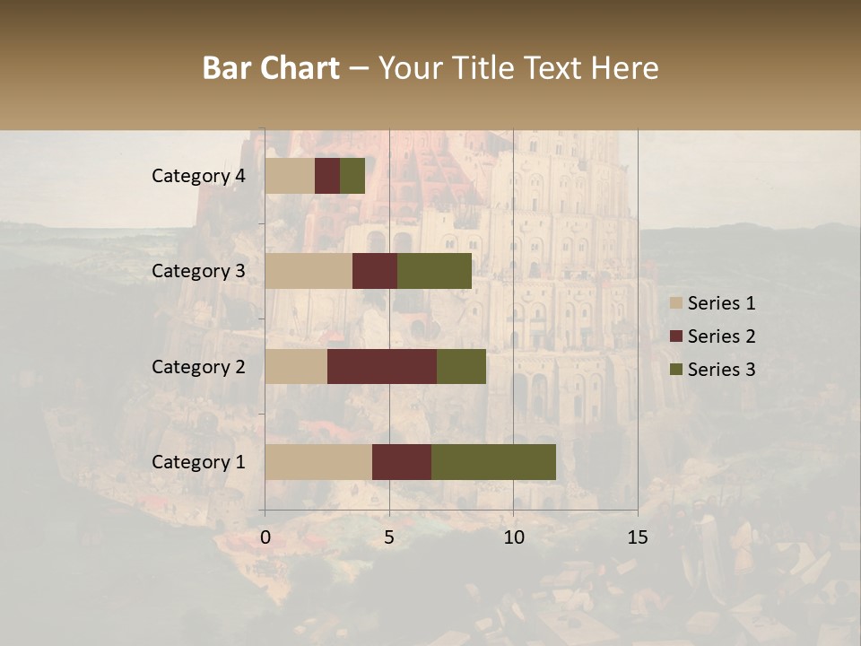A Painting Of A Castle With People Standing In Front Of It PowerPoint Template