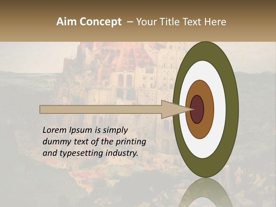 A Painting Of A Castle With People Standing In Front Of It PowerPoint Template