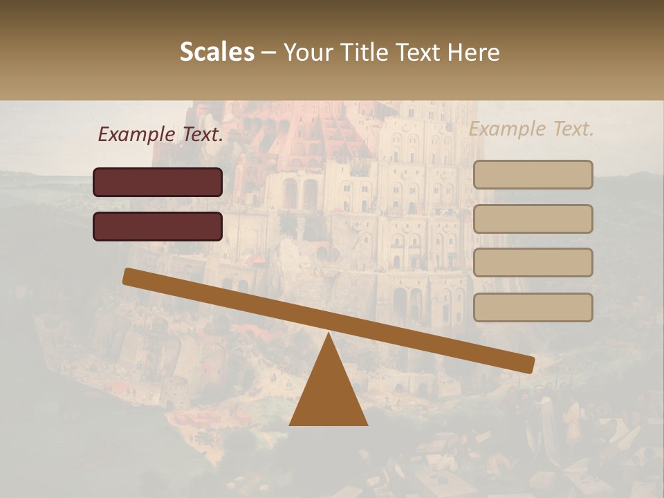 A Painting Of A Castle With People Standing In Front Of It PowerPoint Template