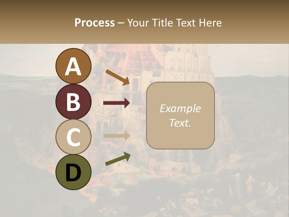 A Painting Of A Castle With People Standing In Front Of It PowerPoint Template