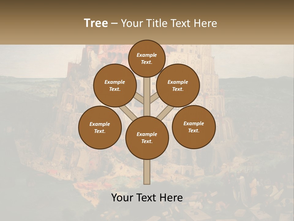 A Painting Of A Castle With People Standing In Front Of It PowerPoint Template