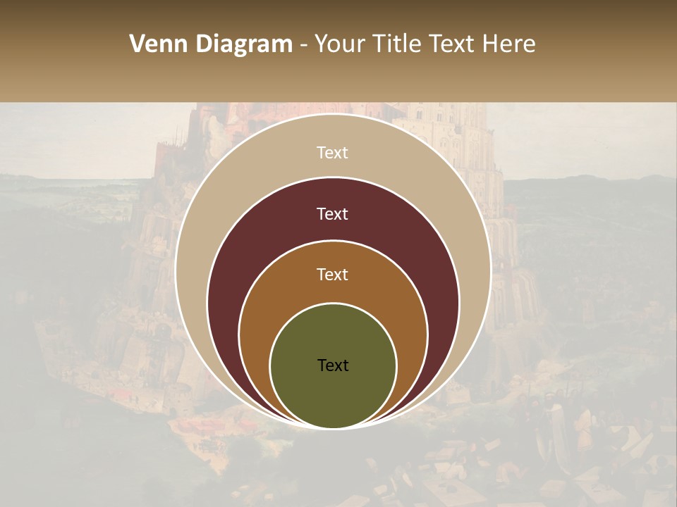 A Painting Of A Castle With People Standing In Front Of It PowerPoint Template