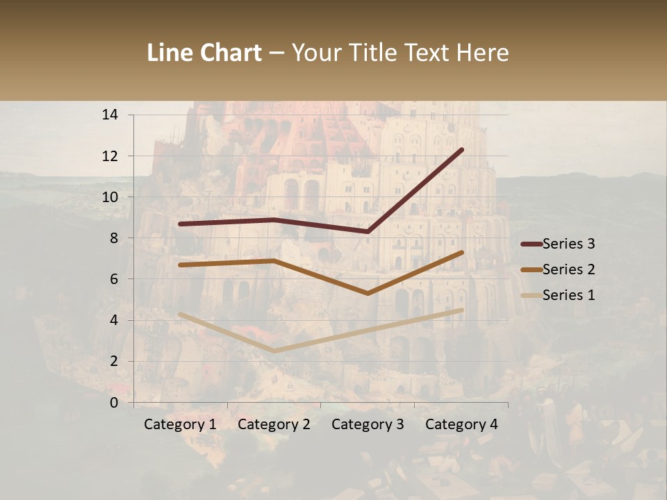 A Painting Of A Castle With People Standing In Front Of It PowerPoint Template
