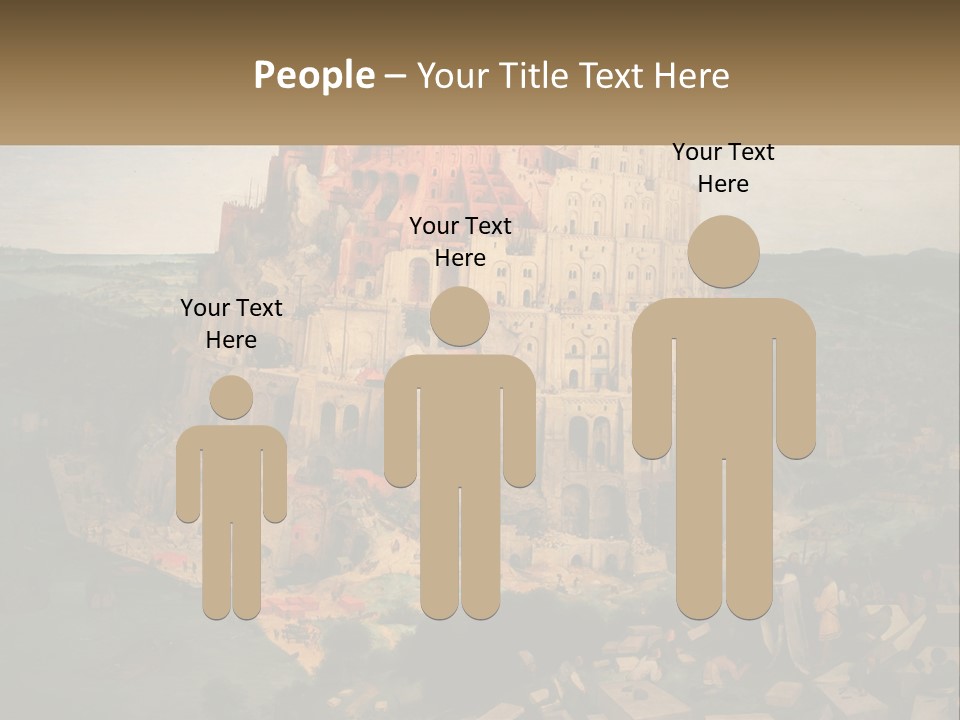 A Painting Of A Castle With People Standing In Front Of It PowerPoint Template