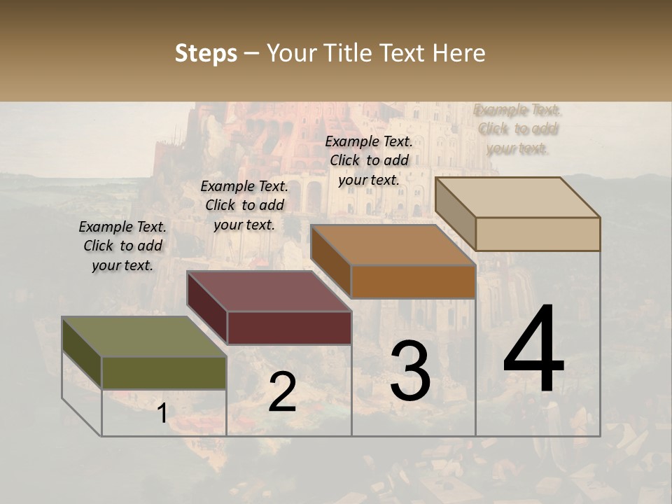 A Painting Of A Castle With People Standing In Front Of It PowerPoint Template