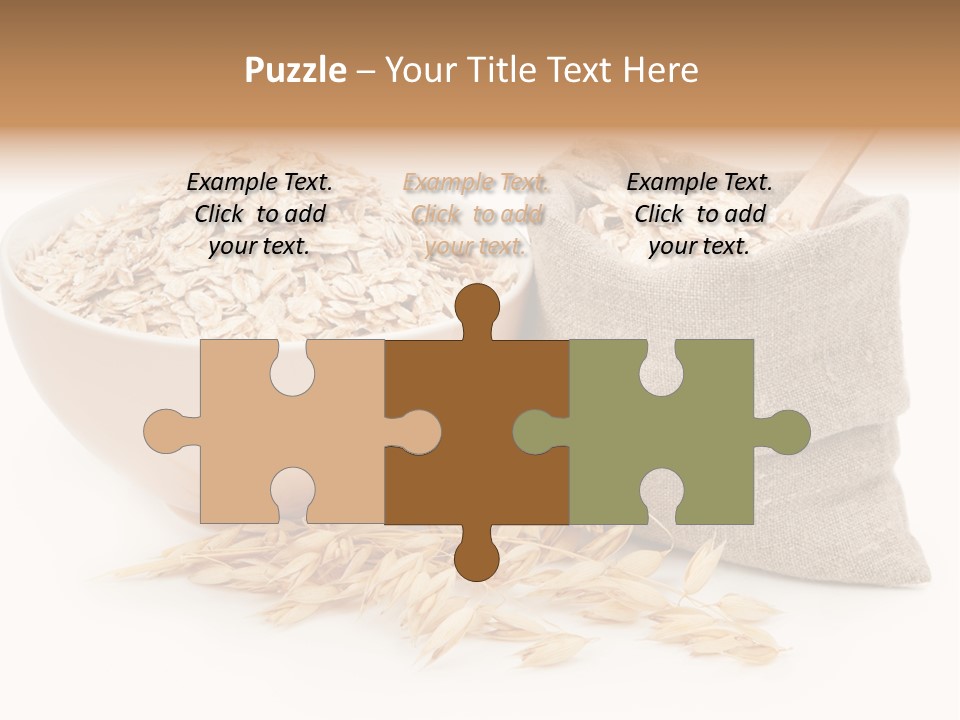 A Bowl Of Oats Next To A Sack Of Oats PowerPoint Template