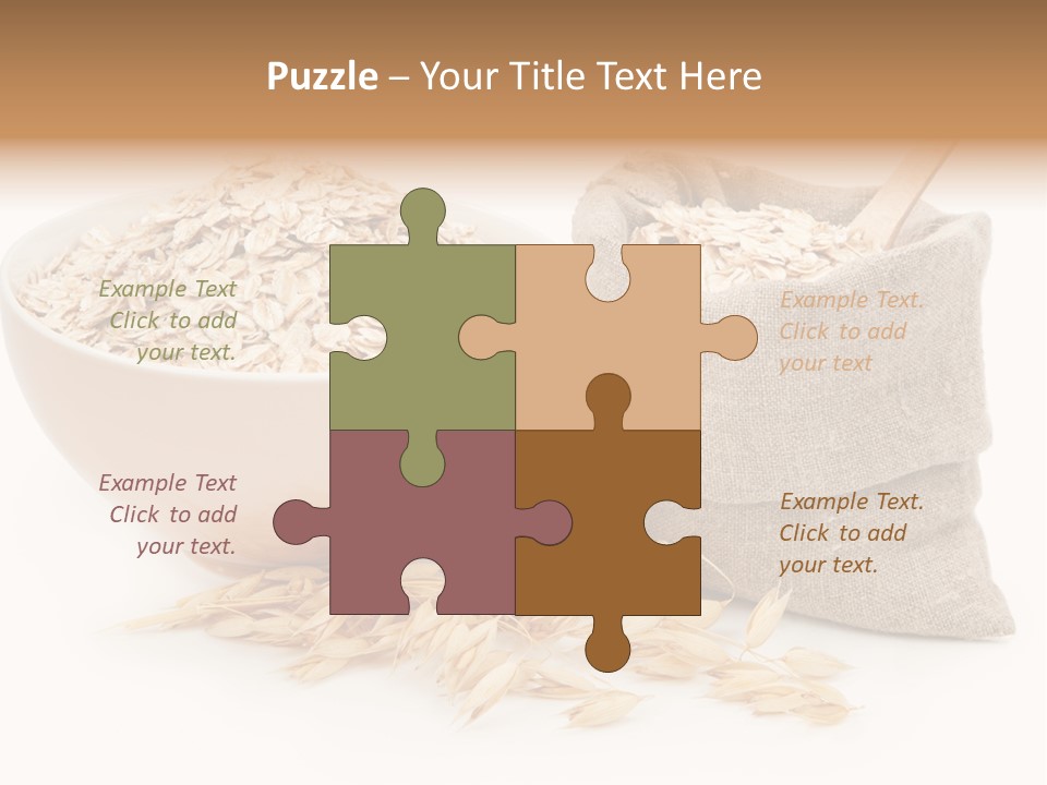 A Bowl Of Oats Next To A Sack Of Oats PowerPoint Template