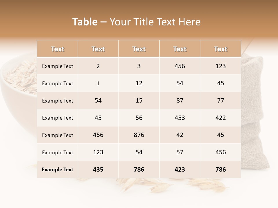 A Bowl Of Oats Next To A Sack Of Oats PowerPoint Template