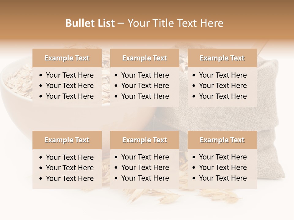 A Bowl Of Oats Next To A Sack Of Oats PowerPoint Template