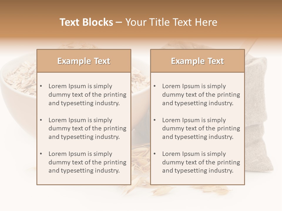 A Bowl Of Oats Next To A Sack Of Oats PowerPoint Template