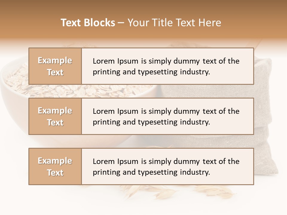 A Bowl Of Oats Next To A Sack Of Oats PowerPoint Template