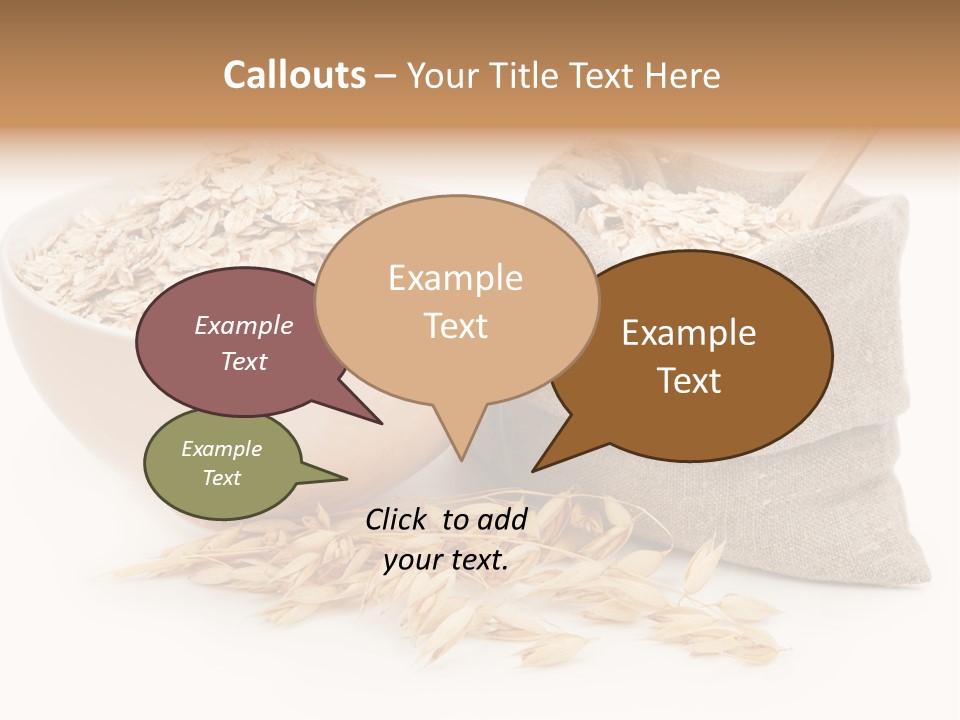 A Bowl Of Oats Next To A Sack Of Oats PowerPoint Template