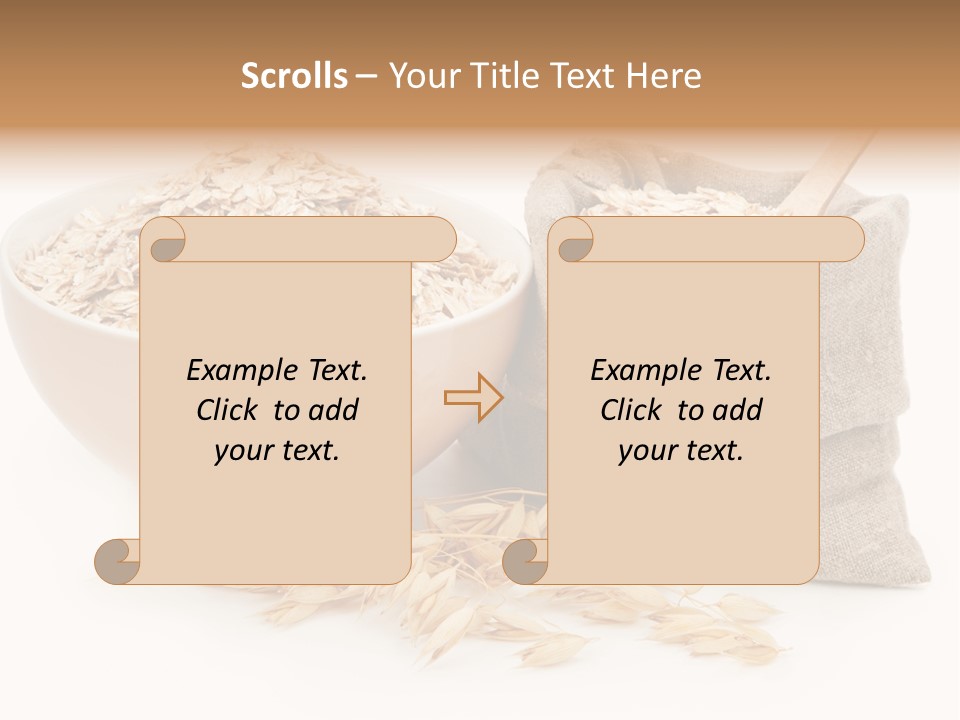 A Bowl Of Oats Next To A Sack Of Oats PowerPoint Template