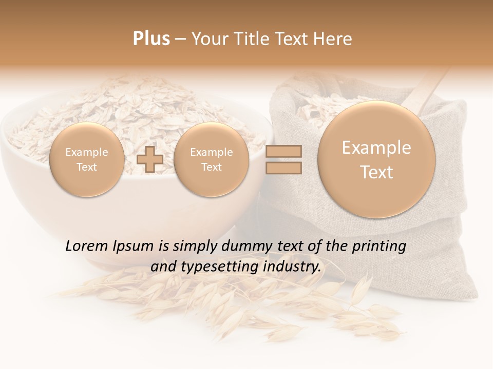 A Bowl Of Oats Next To A Sack Of Oats PowerPoint Template