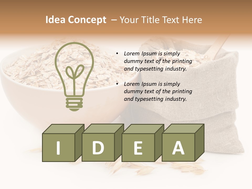 A Bowl Of Oats Next To A Sack Of Oats PowerPoint Template