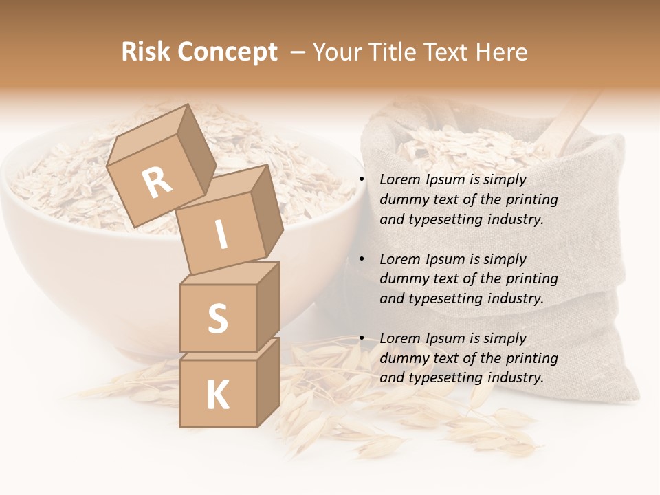 A Bowl Of Oats Next To A Sack Of Oats PowerPoint Template