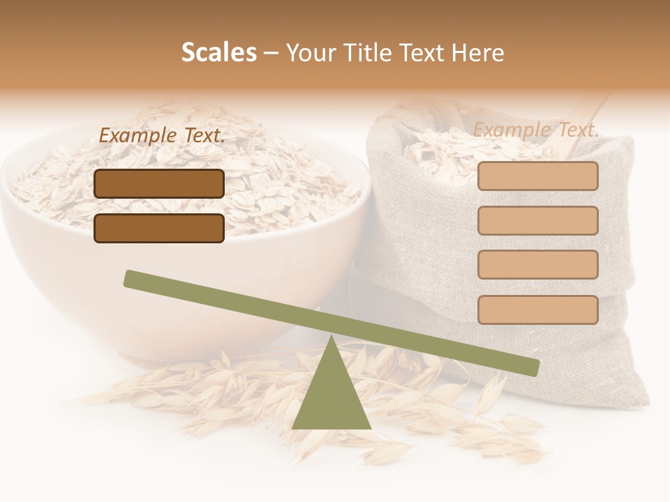 A Bowl Of Oats Next To A Sack Of Oats PowerPoint Template