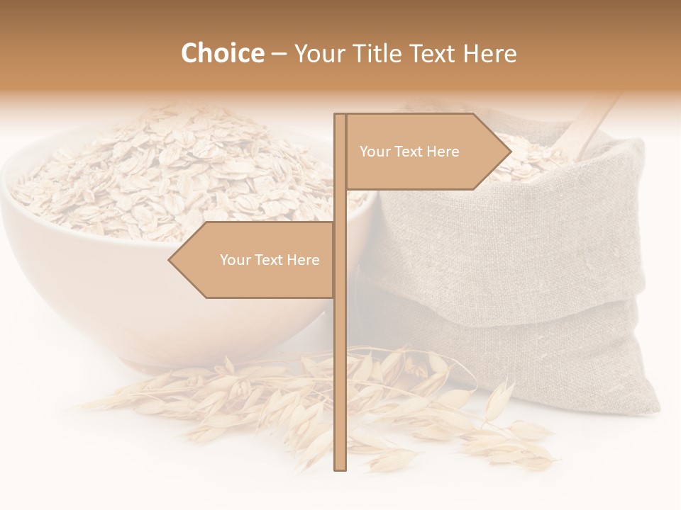 A Bowl Of Oats Next To A Sack Of Oats PowerPoint Template