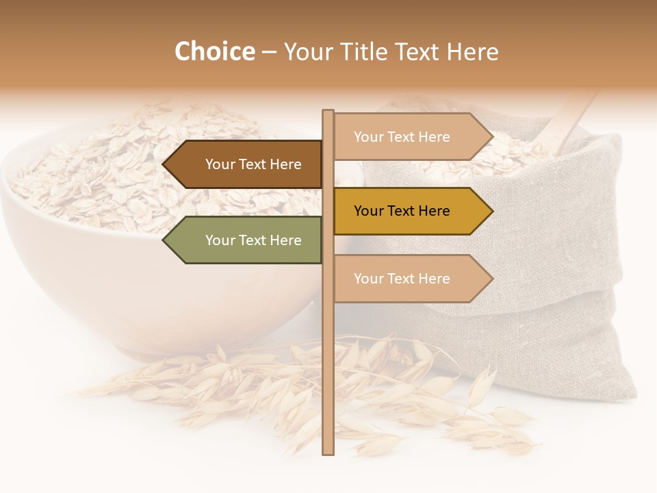 A Bowl Of Oats Next To A Sack Of Oats PowerPoint Template