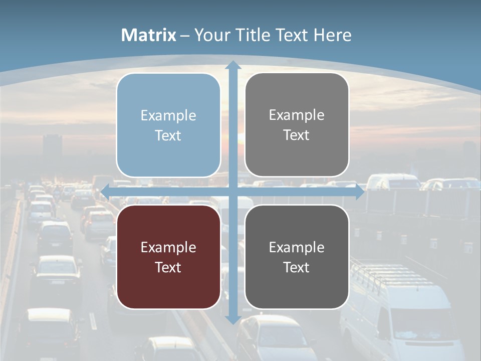 A Highway Filled With Lots Of Traffic With A Sunset In The Background PowerPoint Template