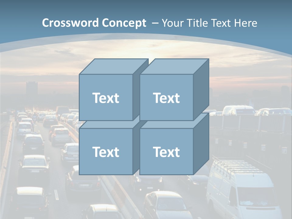 A Highway Filled With Lots Of Traffic With A Sunset In The Background PowerPoint Template