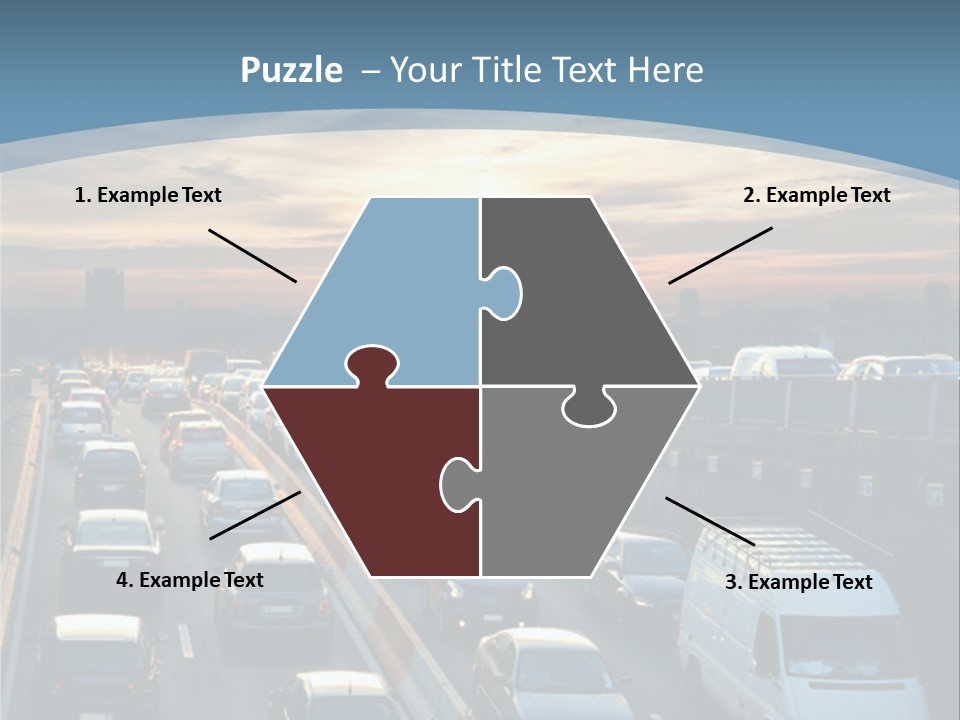 A Highway Filled With Lots Of Traffic With A Sunset In The Background PowerPoint Template