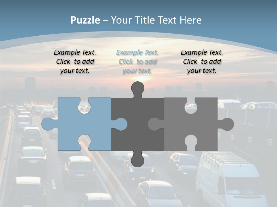 A Highway Filled With Lots Of Traffic With A Sunset In The Background PowerPoint Template