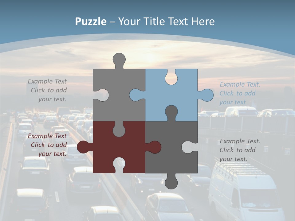 A Highway Filled With Lots Of Traffic With A Sunset In The Background PowerPoint Template