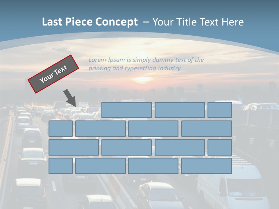 A Highway Filled With Lots Of Traffic With A Sunset In The Background PowerPoint Template