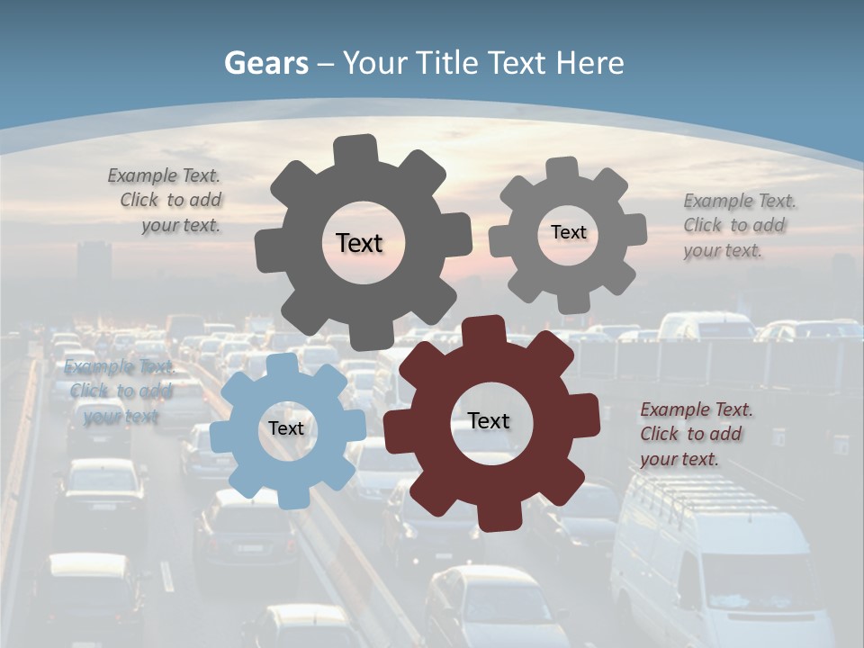 A Highway Filled With Lots Of Traffic With A Sunset In The Background PowerPoint Template