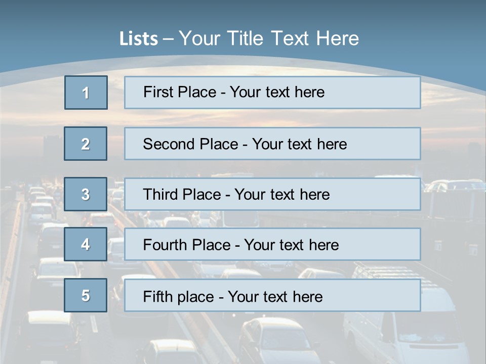A Highway Filled With Lots Of Traffic With A Sunset In The Background PowerPoint Template