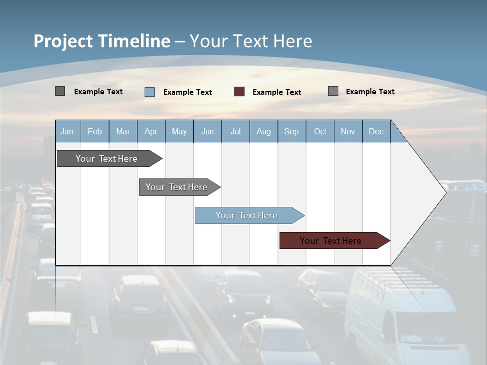A Highway Filled With Lots Of Traffic With A Sunset In The Background PowerPoint Template