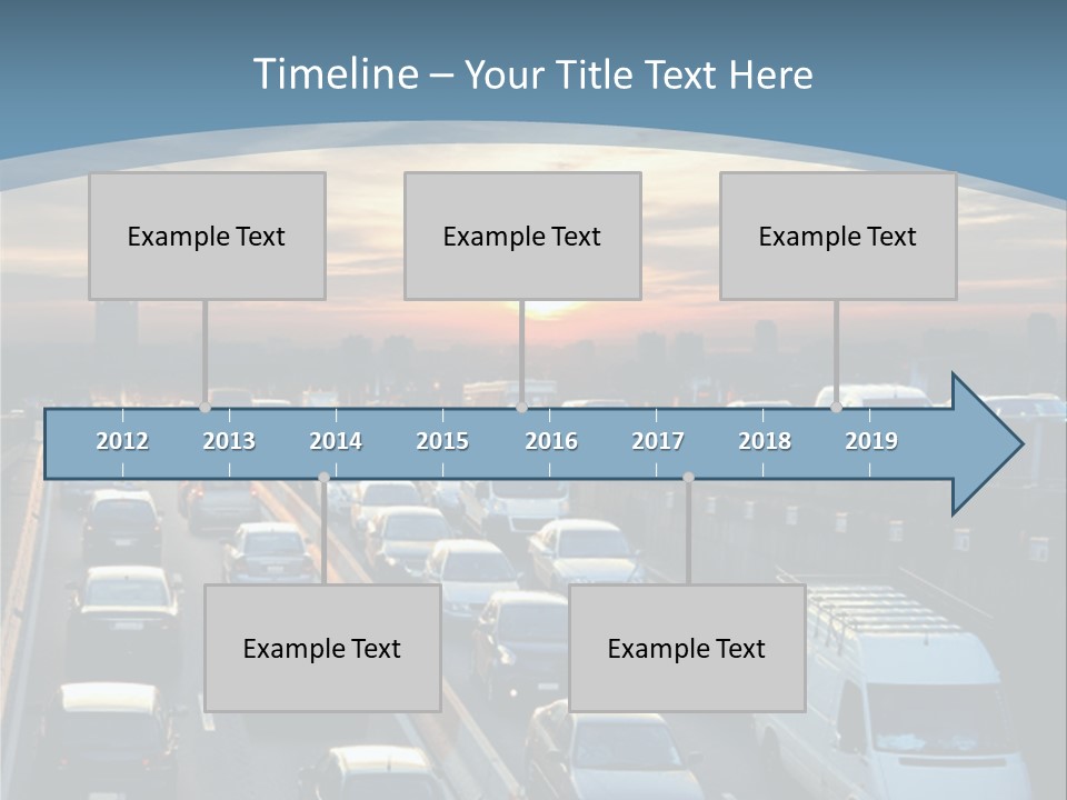 A Highway Filled With Lots Of Traffic With A Sunset In The Background PowerPoint Template
