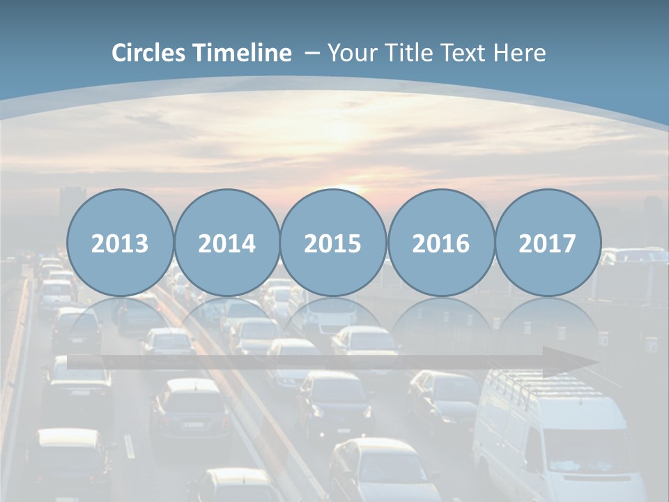 A Highway Filled With Lots Of Traffic With A Sunset In The Background PowerPoint Template