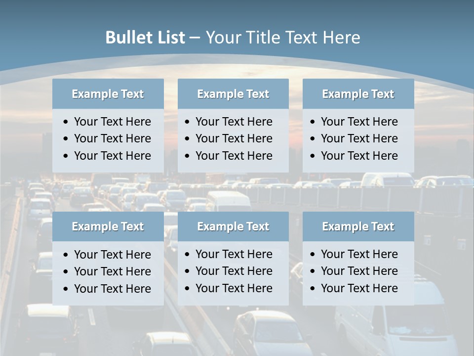 A Highway Filled With Lots Of Traffic With A Sunset In The Background PowerPoint Template