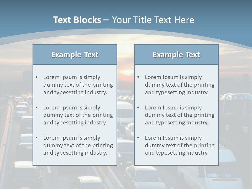 A Highway Filled With Lots Of Traffic With A Sunset In The Background PowerPoint Template