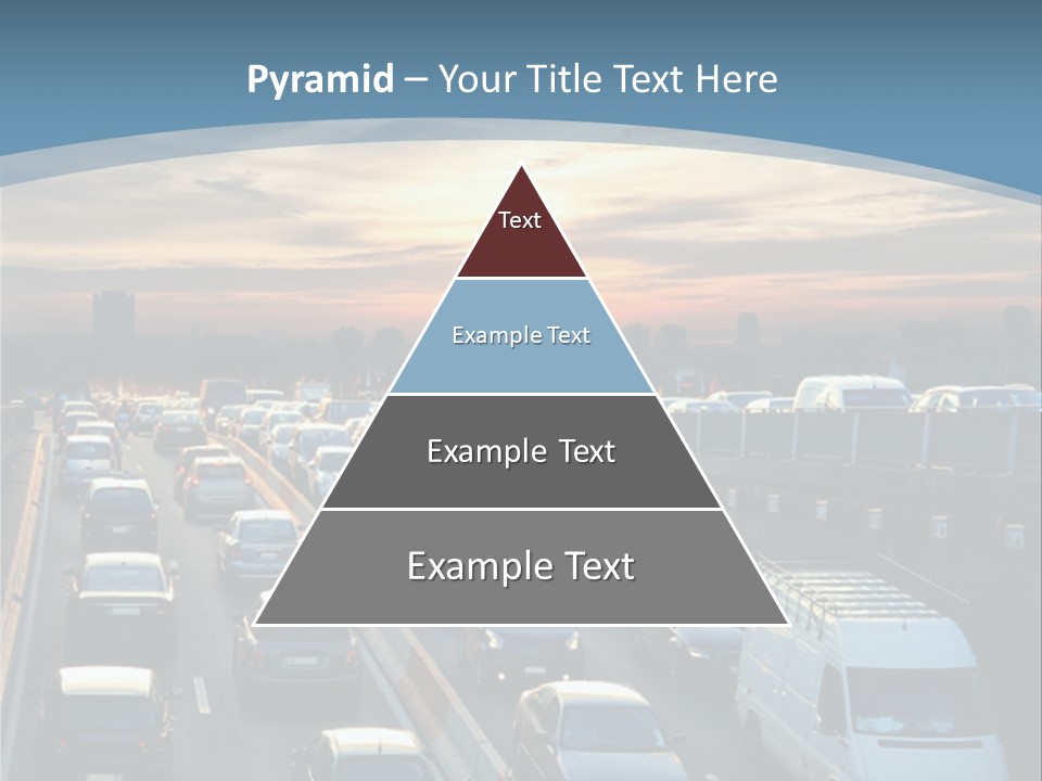 A Highway Filled With Lots Of Traffic With A Sunset In The Background PowerPoint Template