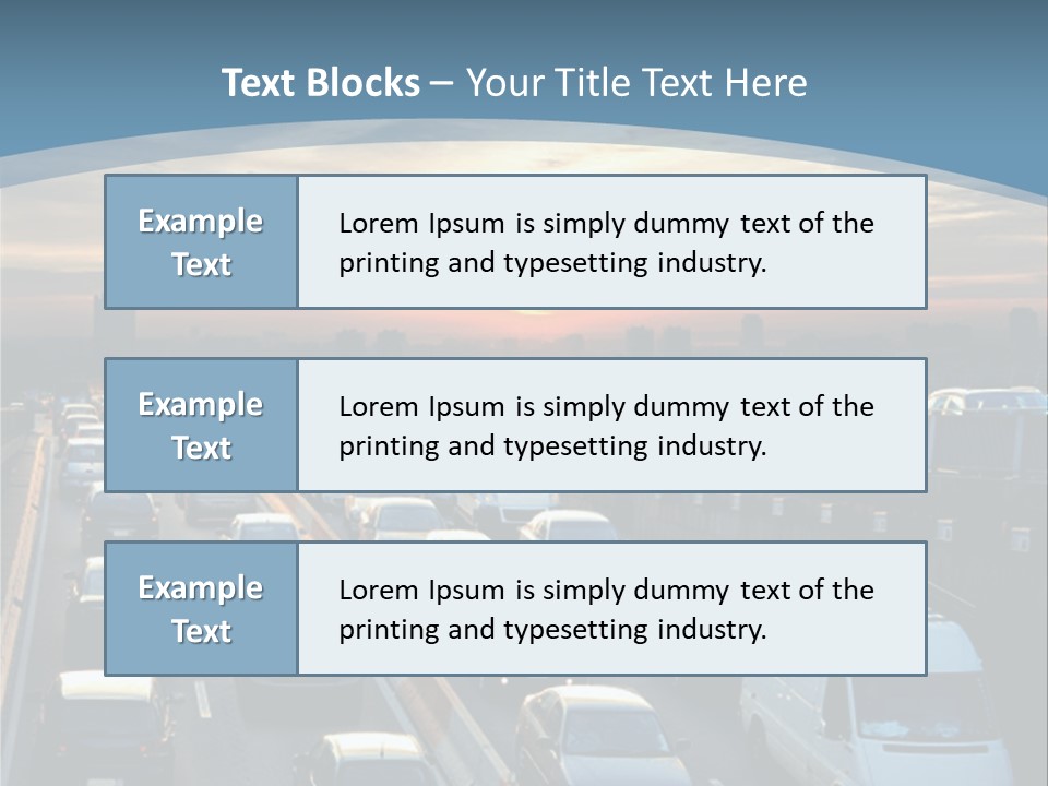 A Highway Filled With Lots Of Traffic With A Sunset In The Background PowerPoint Template
