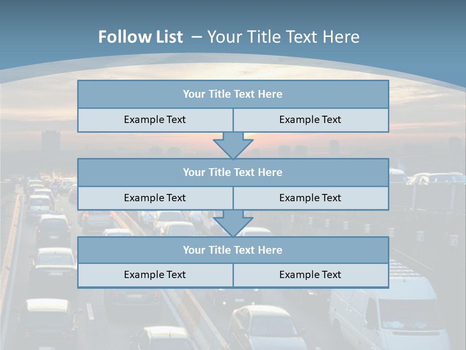 A Highway Filled With Lots Of Traffic With A Sunset In The Background PowerPoint Template