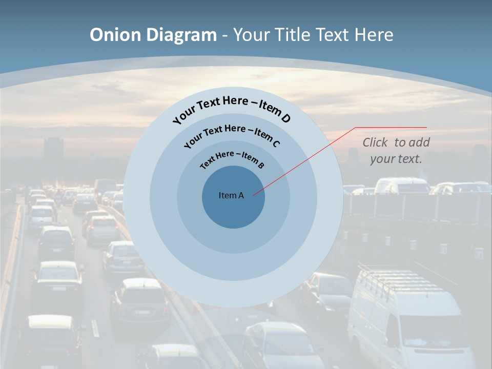 A Highway Filled With Lots Of Traffic With A Sunset In The Background PowerPoint Template