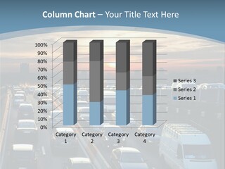 A Highway Filled With Lots Of Traffic With A Sunset In The Background PowerPoint Template
