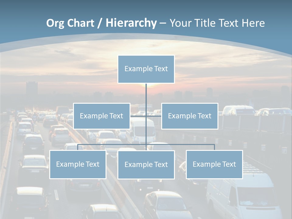 A Highway Filled With Lots Of Traffic With A Sunset In The Background PowerPoint Template