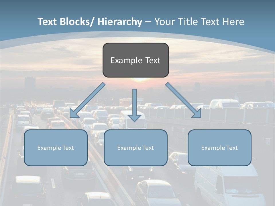A Highway Filled With Lots Of Traffic With A Sunset In The Background PowerPoint Template